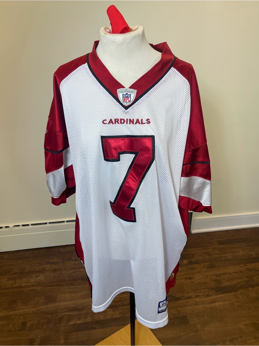 NFL Arizona Cardinals White and Red #7 LEINART Men's Jersey - size 52